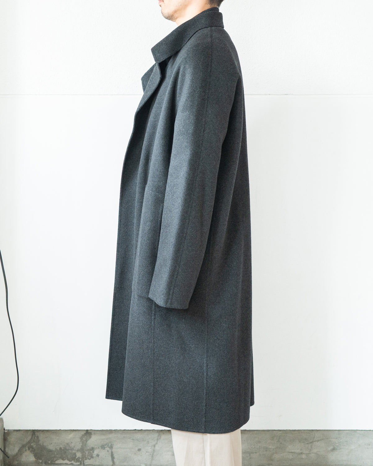 DOUBLE FACE COAT / SILK BLENDED MERINO WOOL