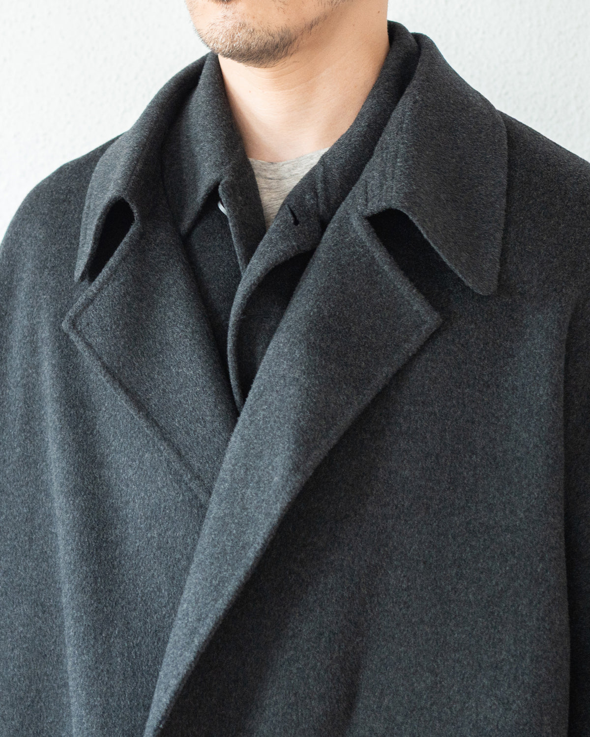DOUBLE FACE COAT / SILK BLENDED MERINO WOOL