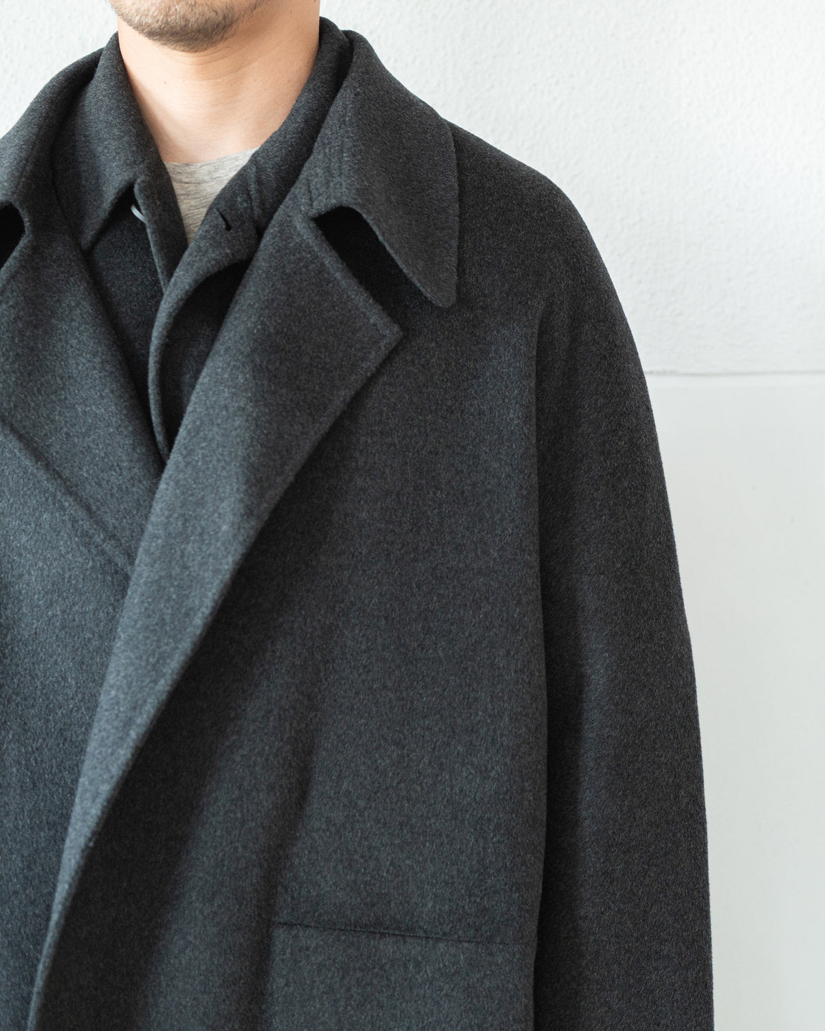 DOUBLE FACE COAT / SILK BLENDED MERINO WOOL