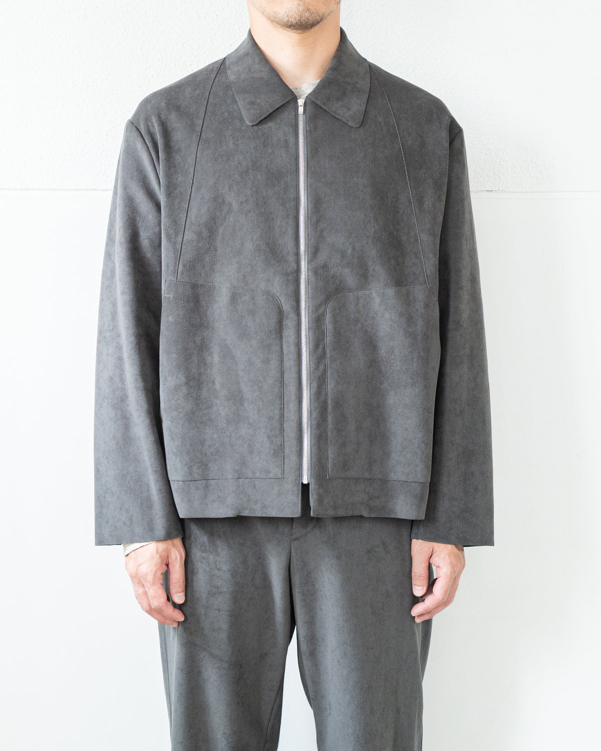 LUCKY BLOUSON / SUPIMA BACKED ECOSUEDE