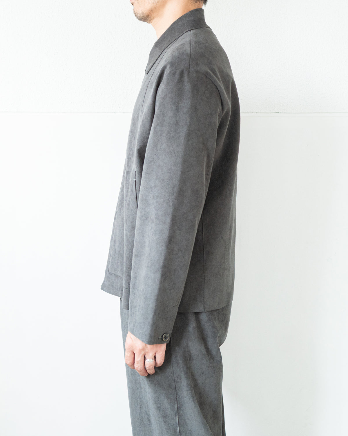LUCKY BLOUSON / SUPIMA BACKED ECOSUEDE