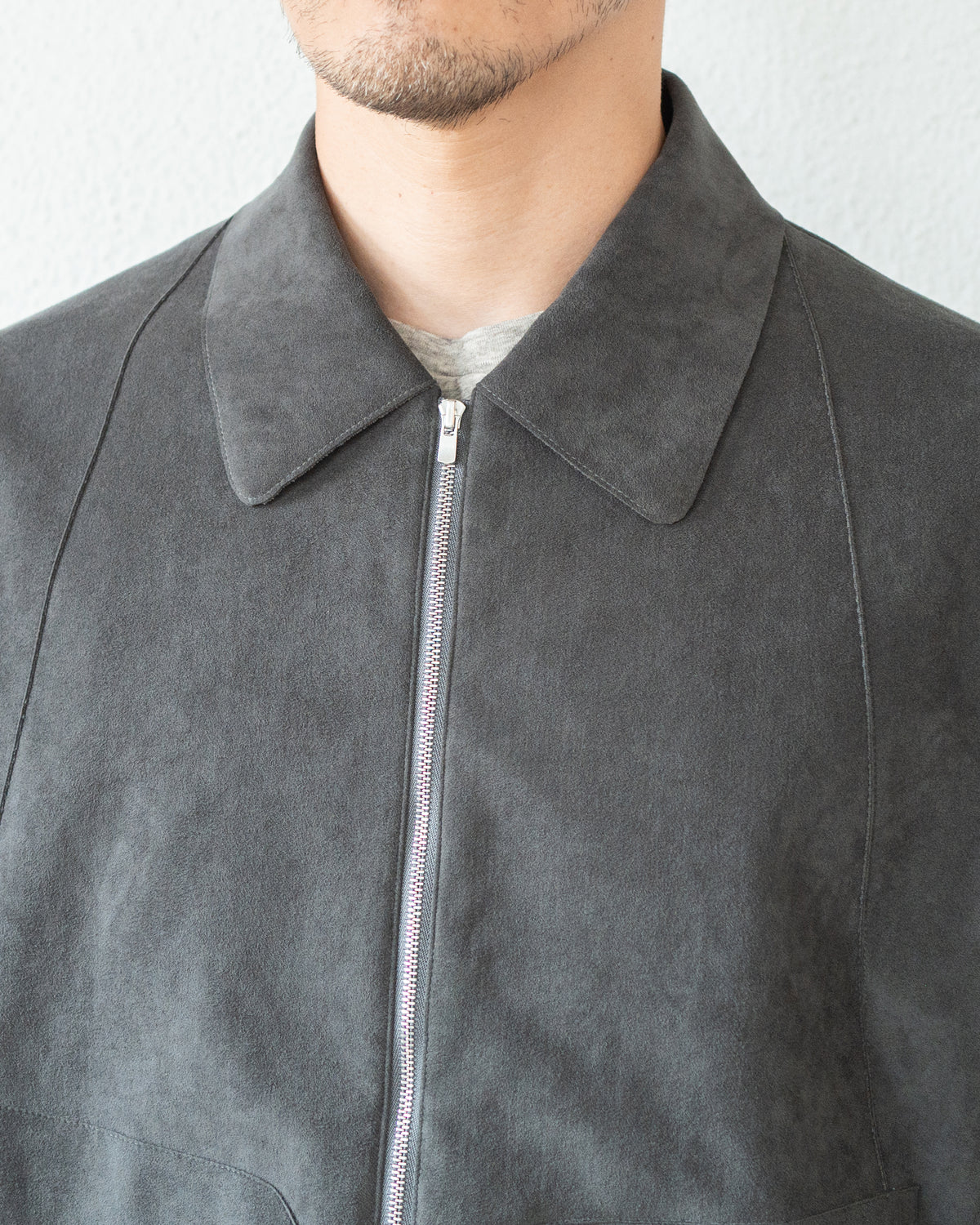 LUCKY BLOUSON / SUPIMA BACKED ECOSUEDE