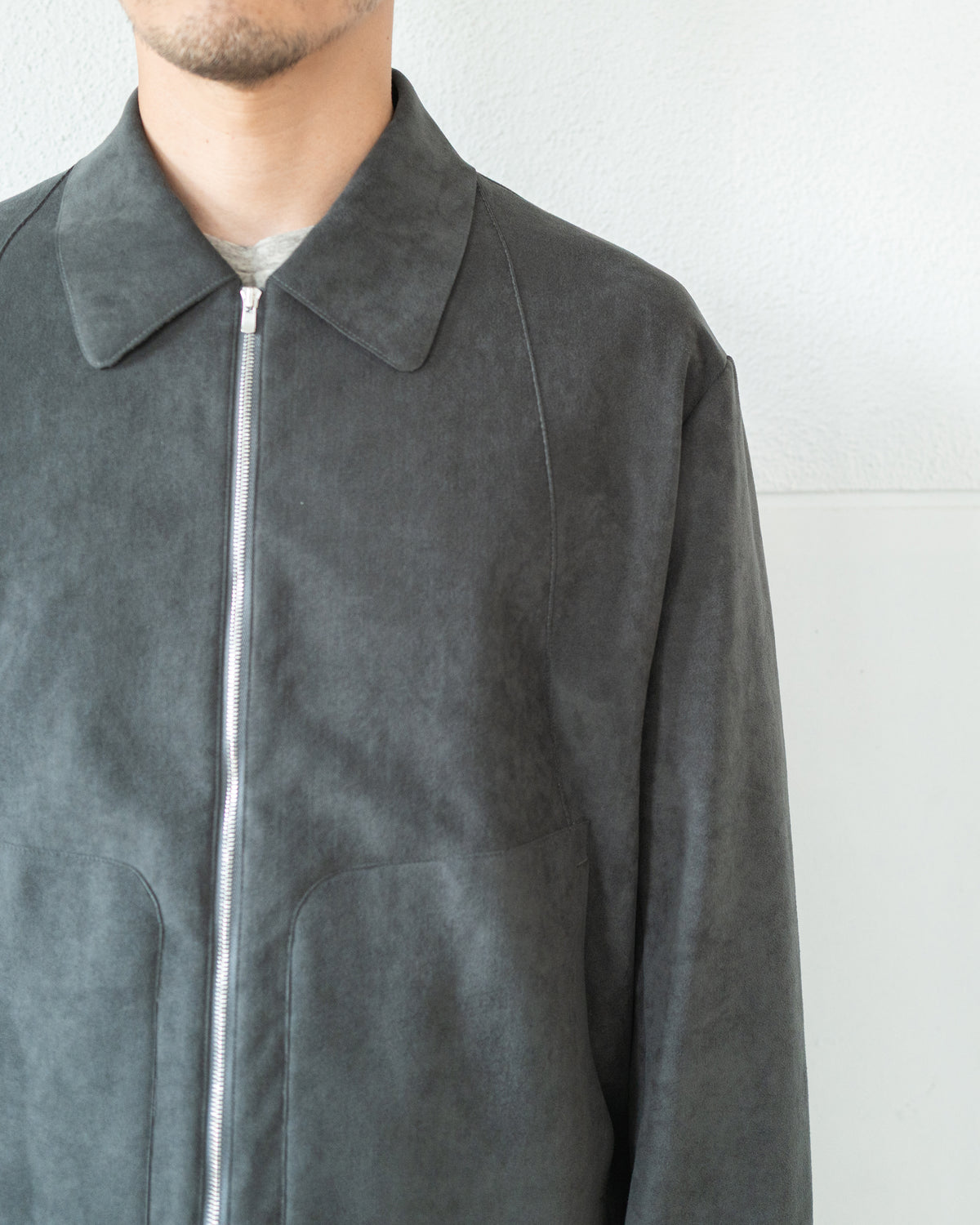 LUCKY BLOUSON / SUPIMA BACKED ECOSUEDE