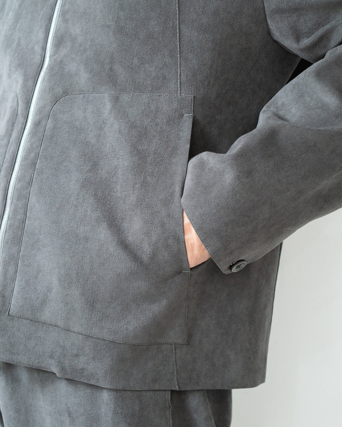LUCKY BLOUSON / SUPIMA BACKED ECOSUEDE