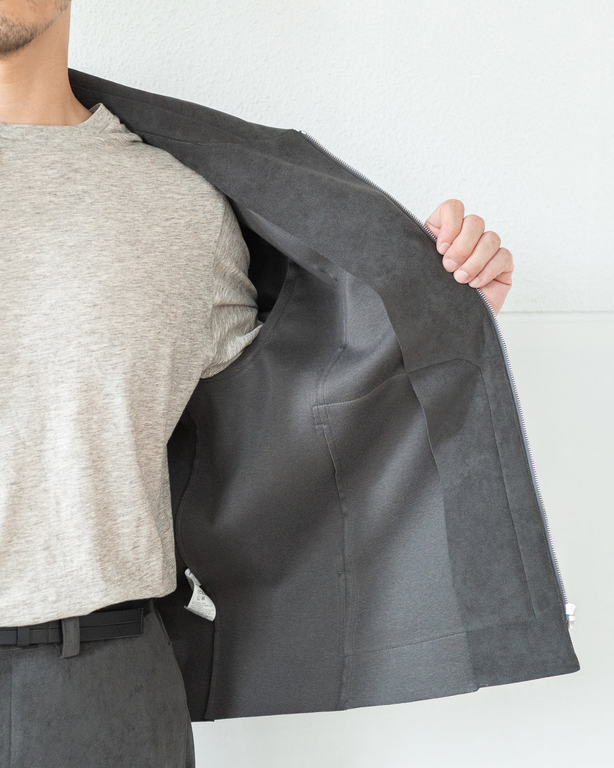 LUCKY BLOUSON / SUPIMA BACKED ECOSUEDE