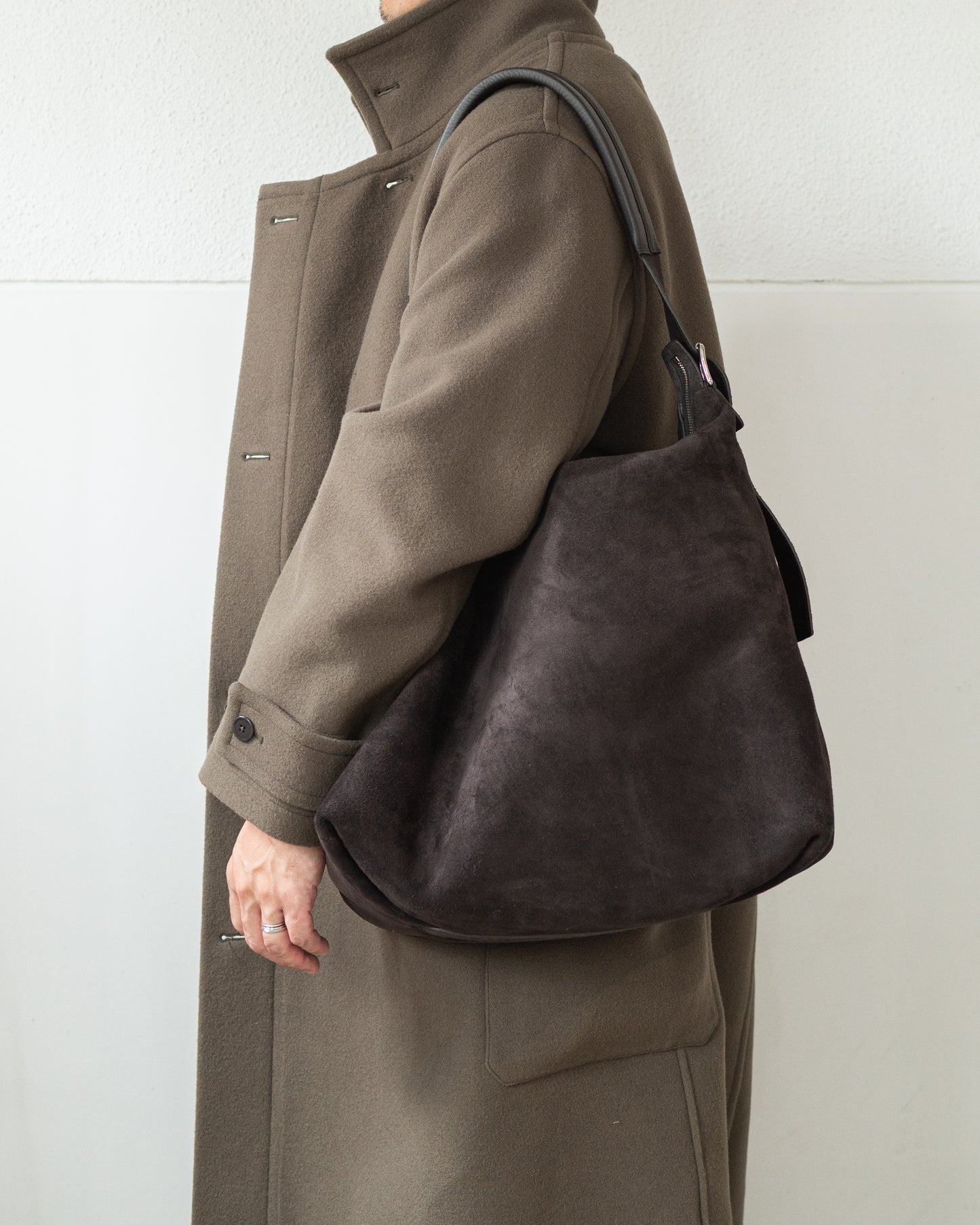 BELTED HOBO BAG IN SUEDE LEATHER