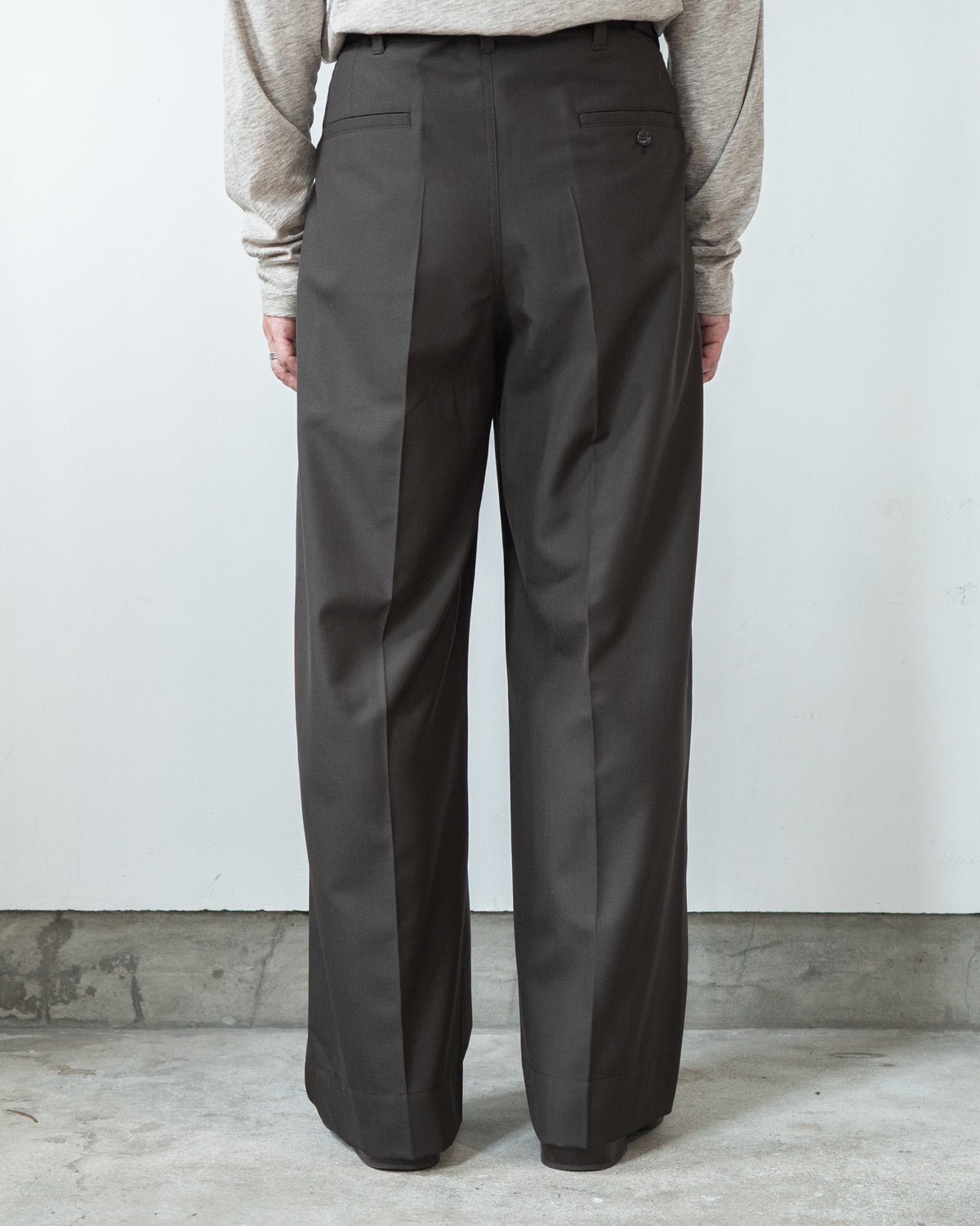 SINGLE-PLEAT TAILORED PANTS IN TROPICAL WOOL BLEND