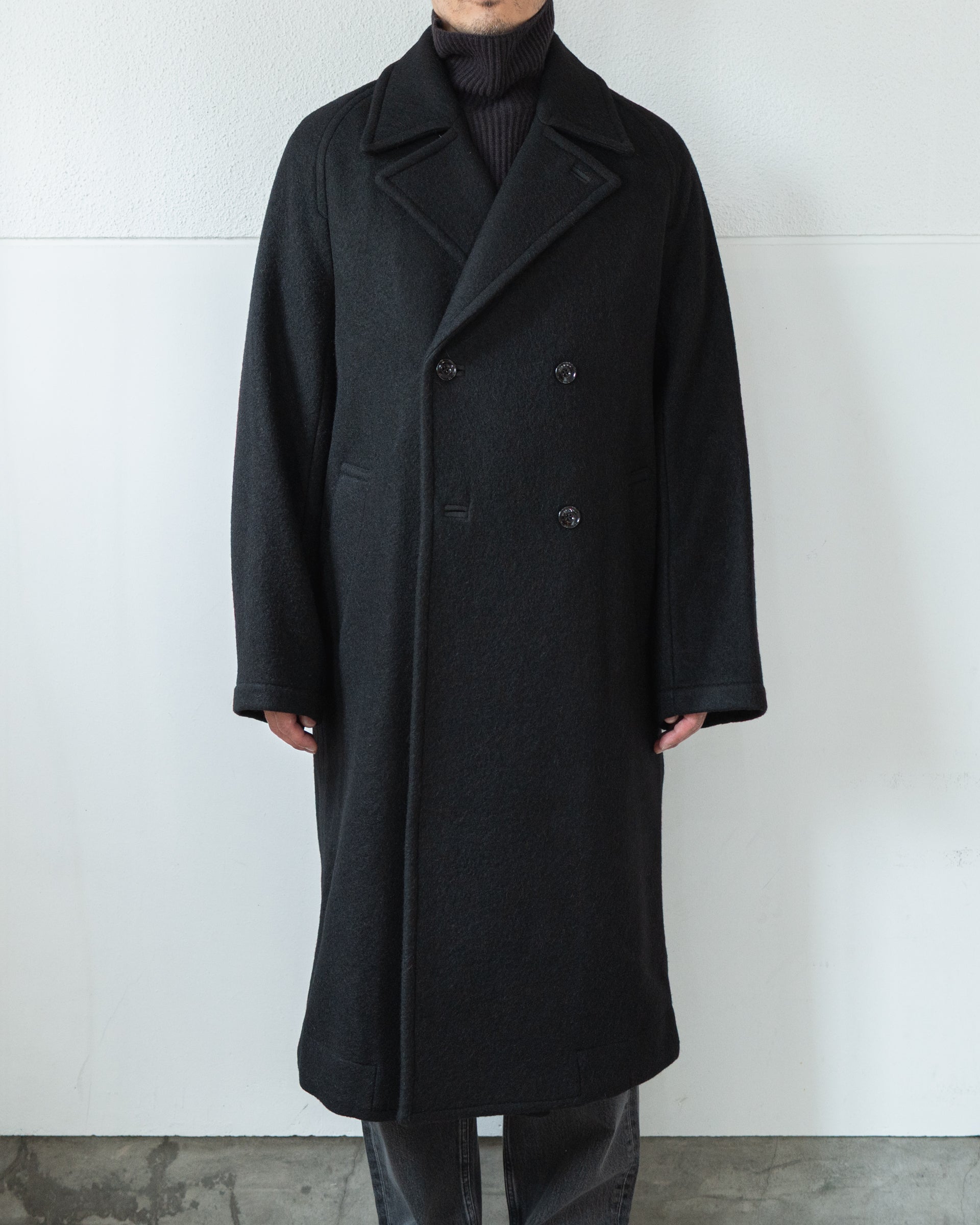 LEMAIRE / ルメール DOUBLE-BREASTED COAT IN FELTED WOOL AND ALPACA