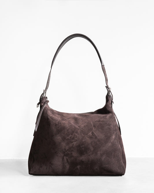 BELTED HOBO BAG IN SUEDE LEATHER