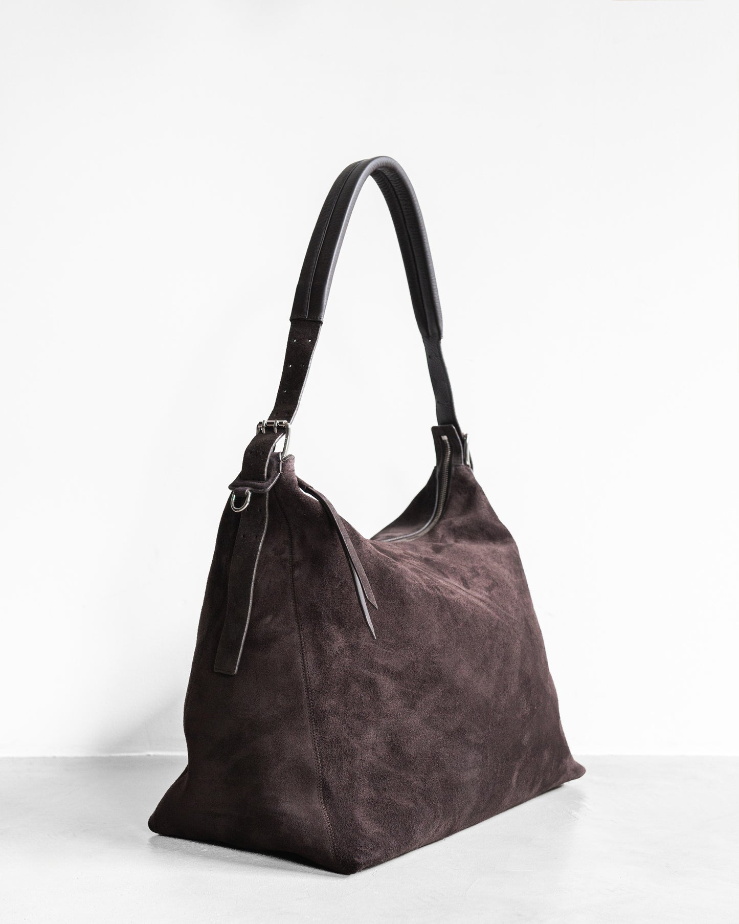 BELTED HOBO BAG IN SUEDE LEATHER
