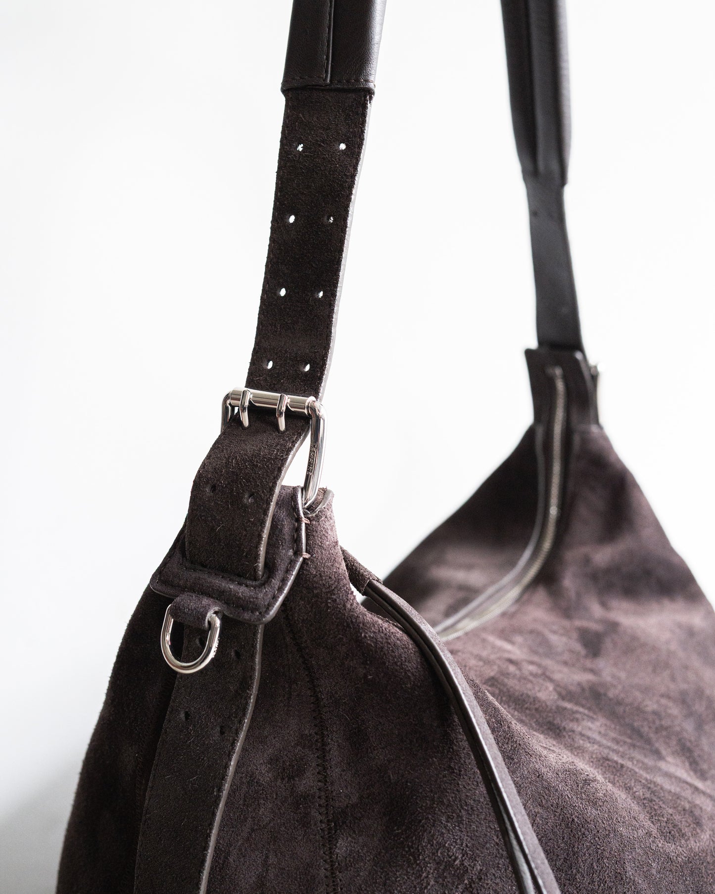 BELTED HOBO BAG IN SUEDE LEATHER