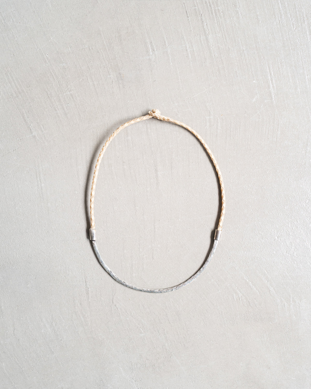 WICHI SILVER NECKLACE / COW LEATHER X SILVER