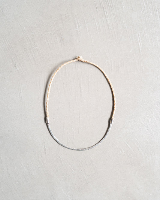 WICHI SILVER NECKLACE / COW LEATHER X SILVER