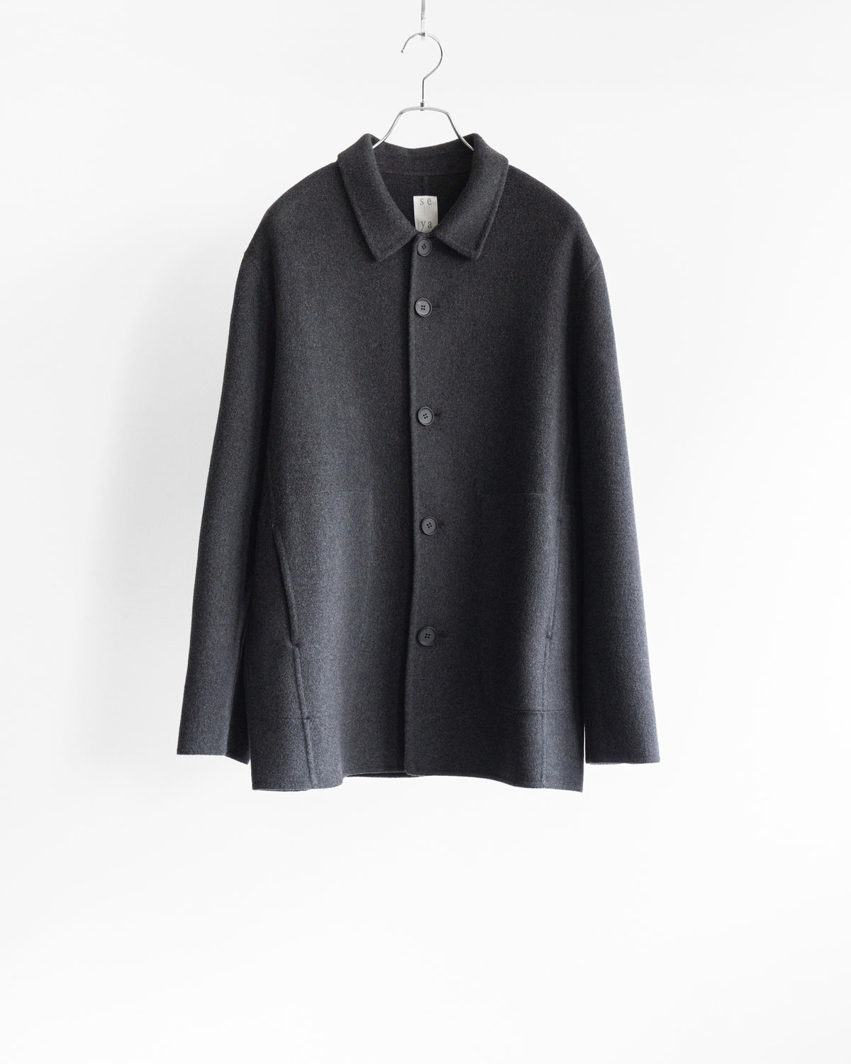DOUBLE FACE WORK JACKET / SILK BLENDED MERINO WOOL