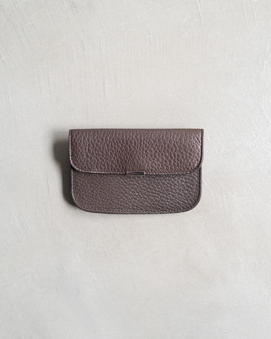 SOFT TAB CARD HOLDER COIN PURSE IN LEATHER