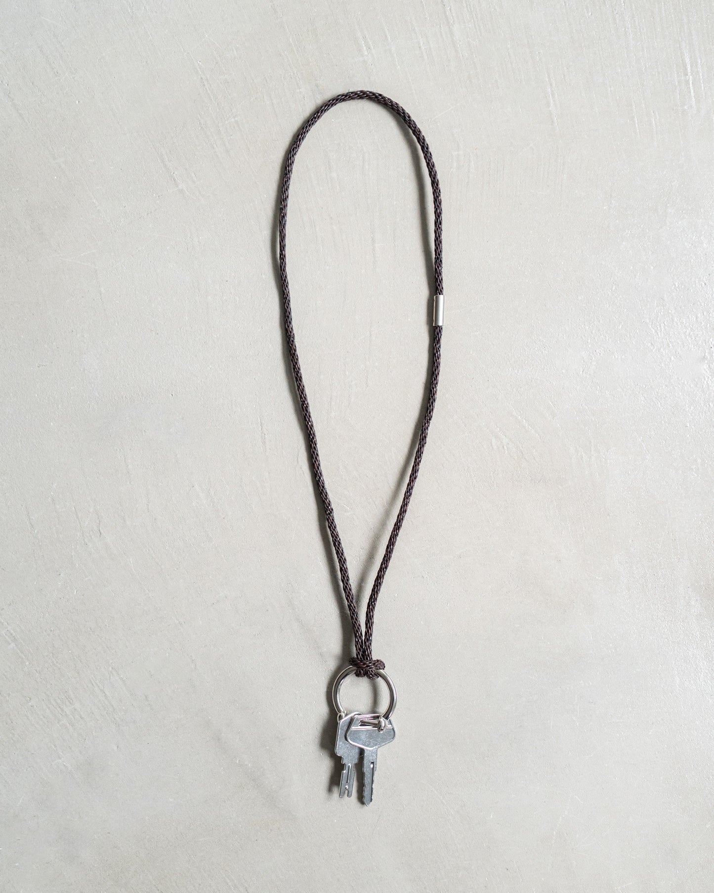 BRAIDED LEATHER KEYRING NECKLACE