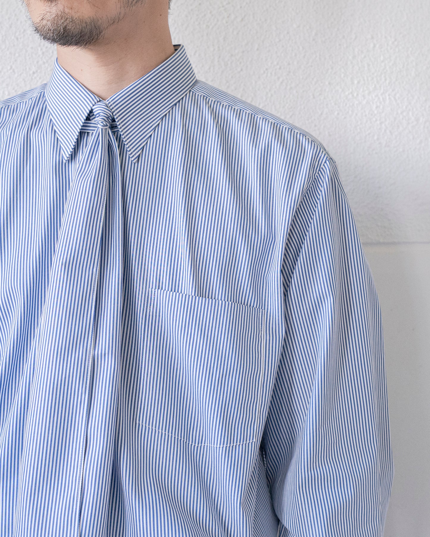 壱式軽裳 COTTON POPLIN STRIPE SHIRT