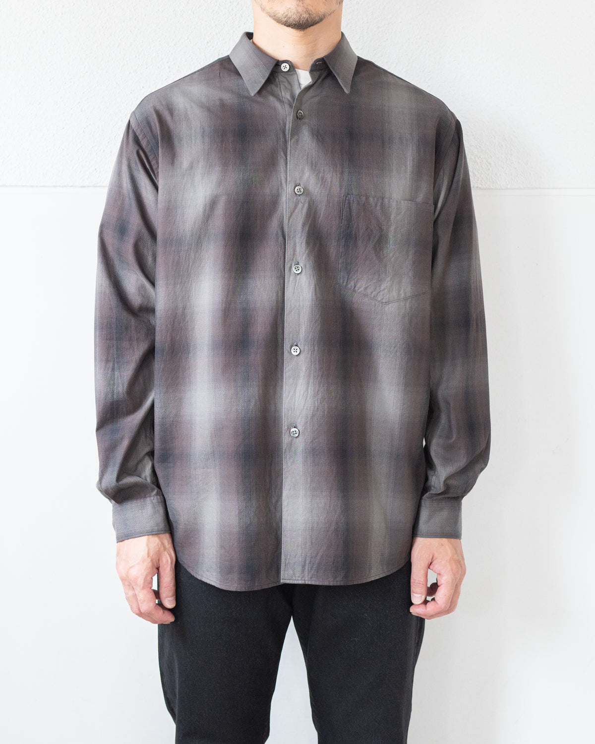 COTTON CHECK REGULAR COLLAR SHIRT