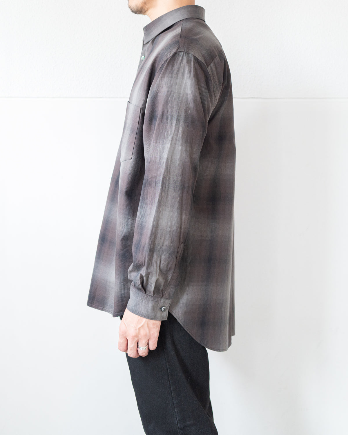 COTTON CHECK REGULAR COLLAR SHIRT