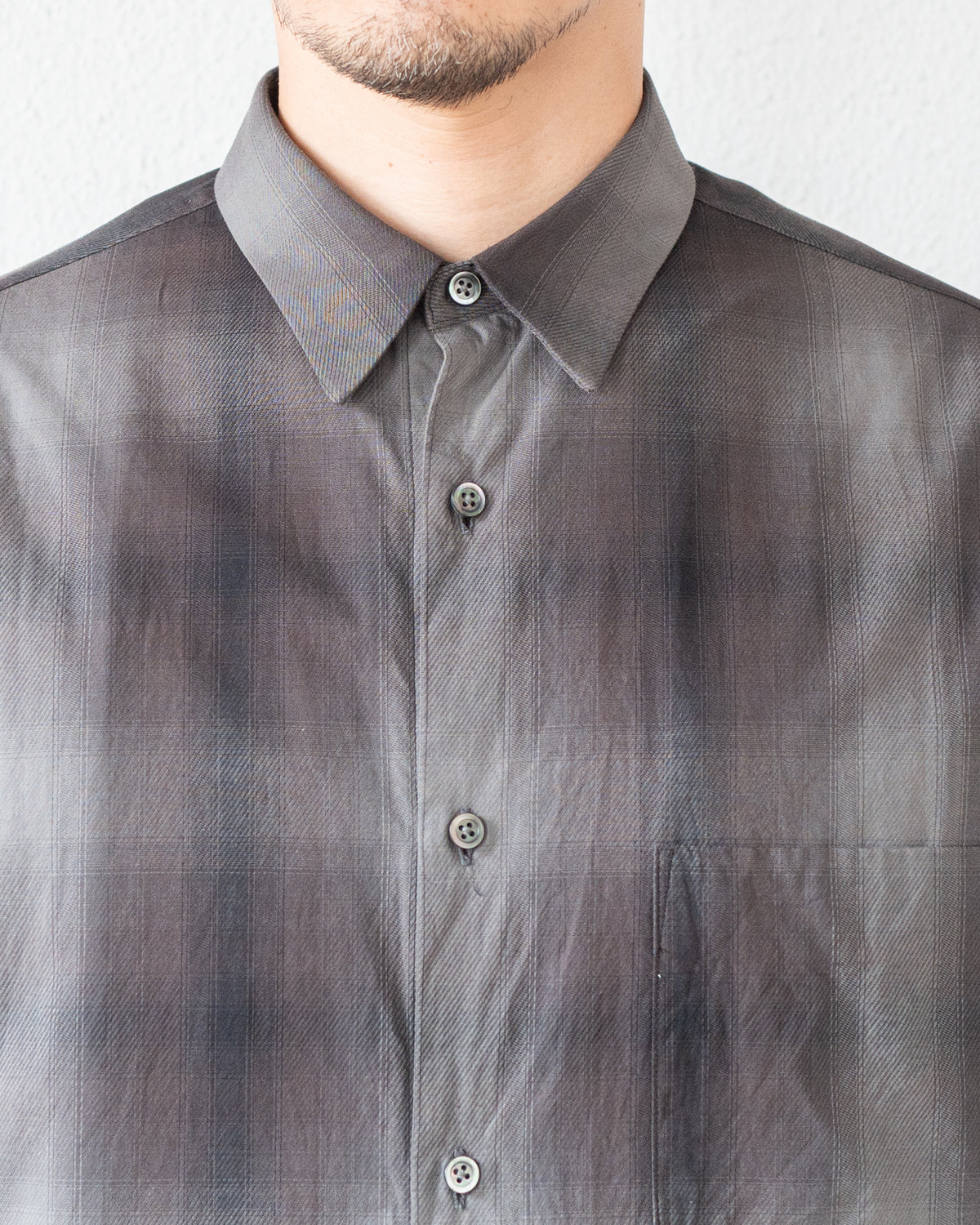 COTTON CHECK REGULAR COLLAR SHIRT