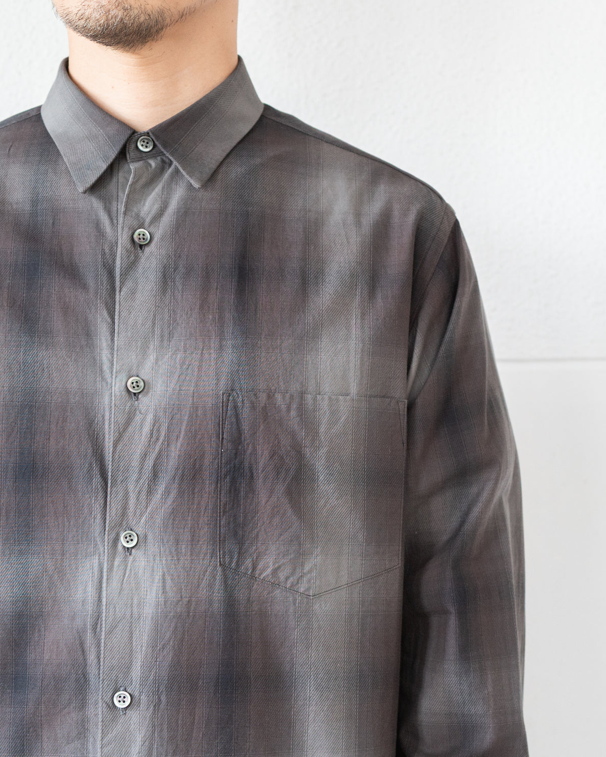 COTTON CHECK REGULAR COLLAR SHIRT