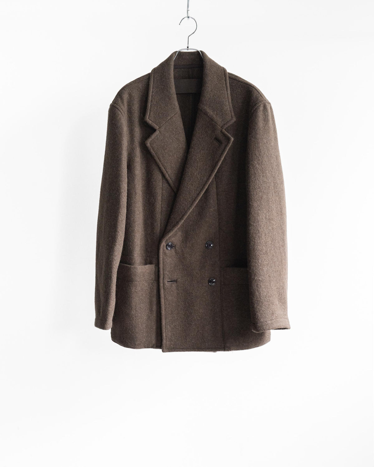 SHORT DB COAT IN FELTED WOOL AND ALPACA BLEND