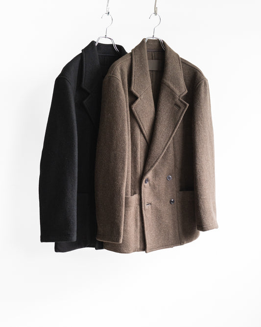 SHORT DB COAT IN FELTED WOOL AND ALPACA BLEND