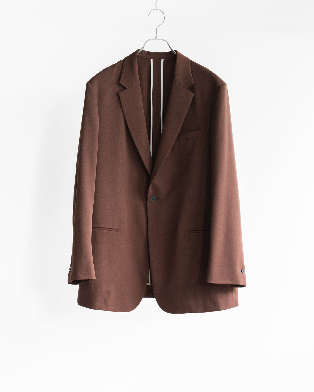 SINGLE BREASTED JACKET IN WOOL GABARDINE