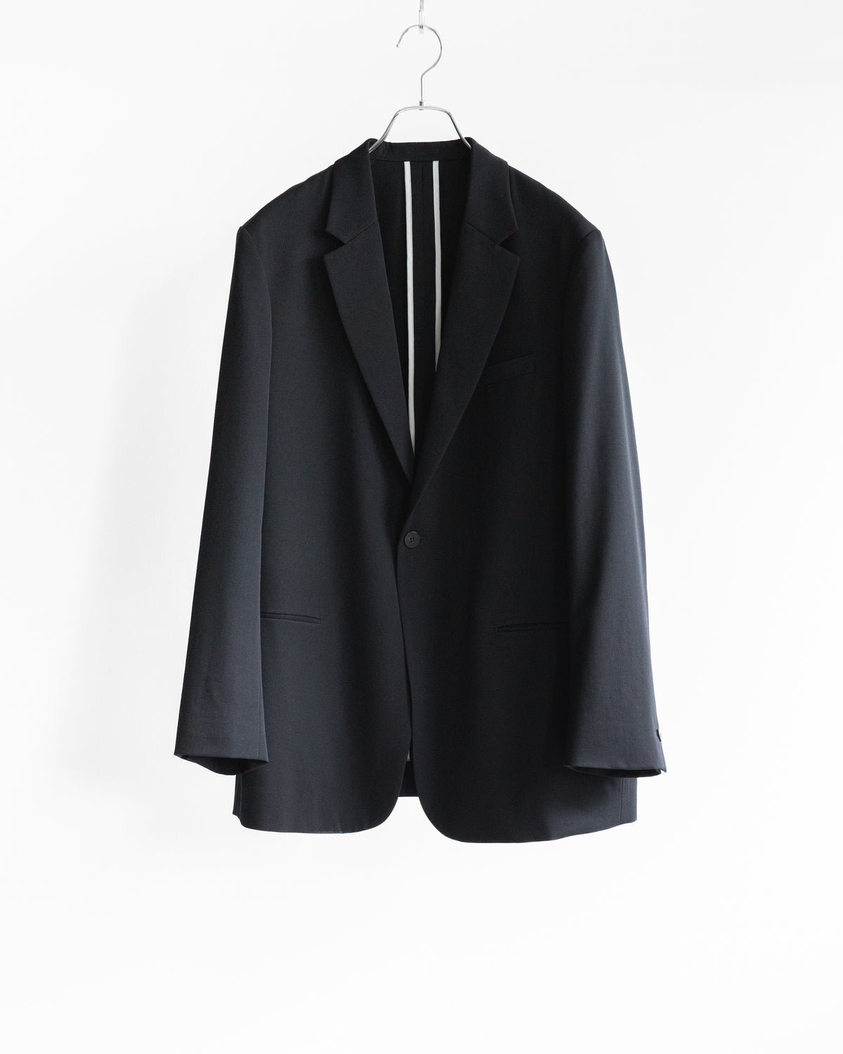 SINGLE BREASTED JACKET IN WOOL GABARDINE