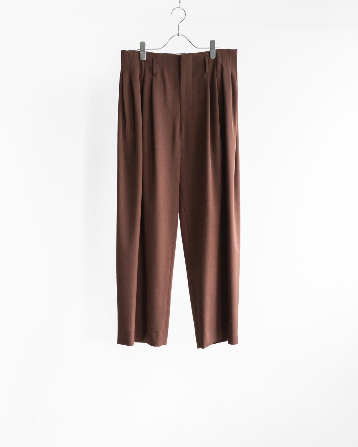 5 TUCK TROUSERS IN WOOL GABARDINE