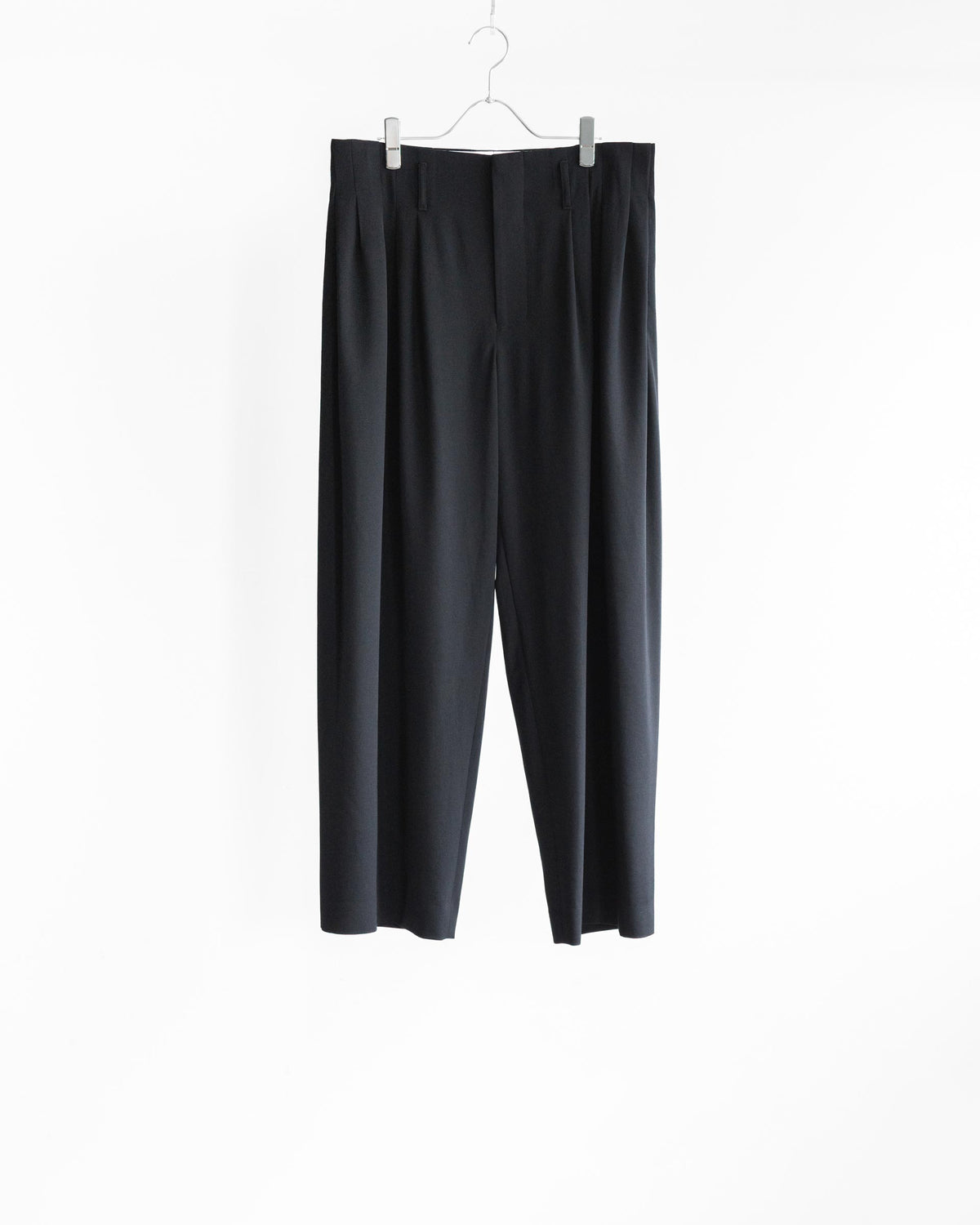 5 TUCK TROUSERS IN WOOL GABARDINE