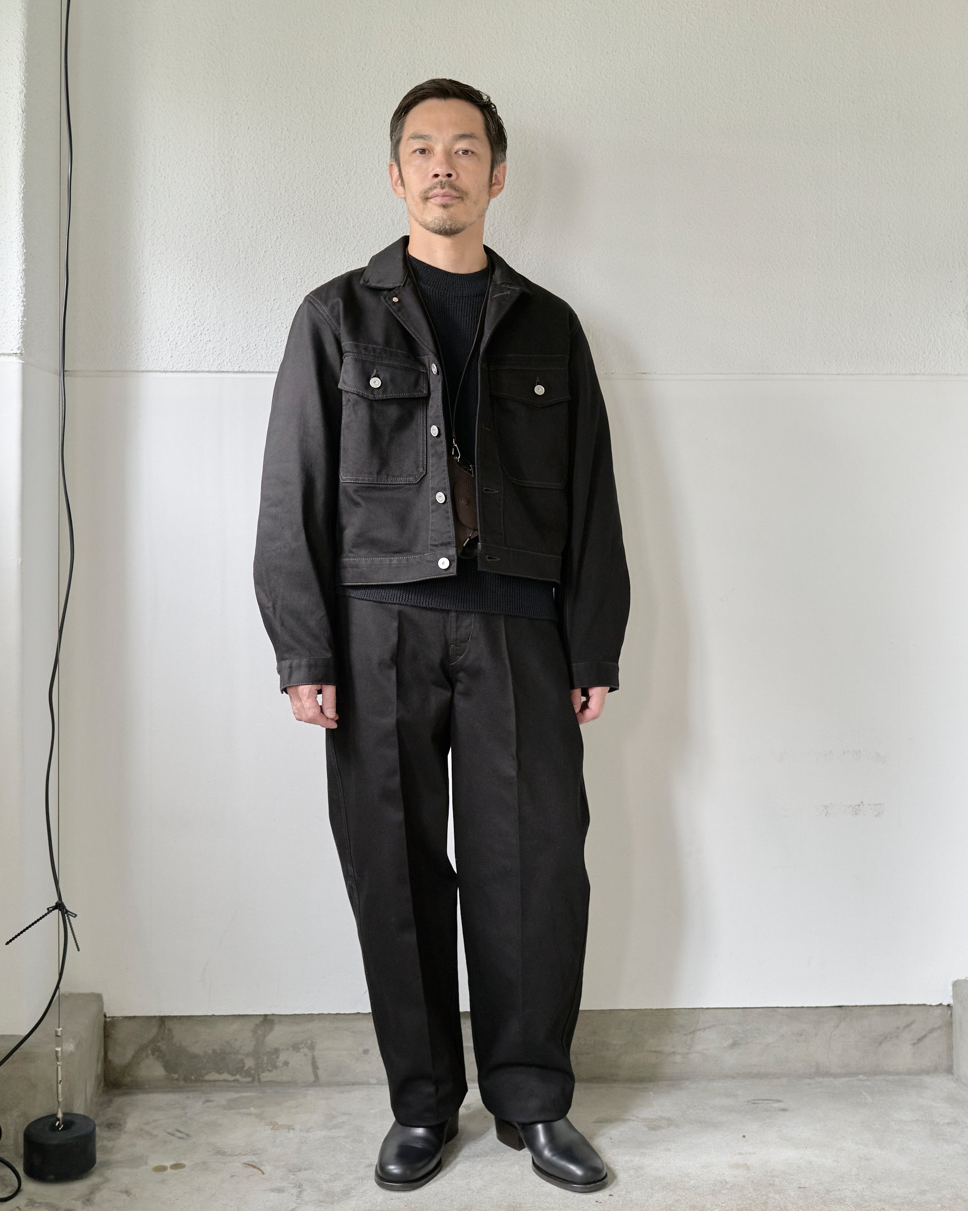 lemaire ブラックトラッカージャケットsize 46