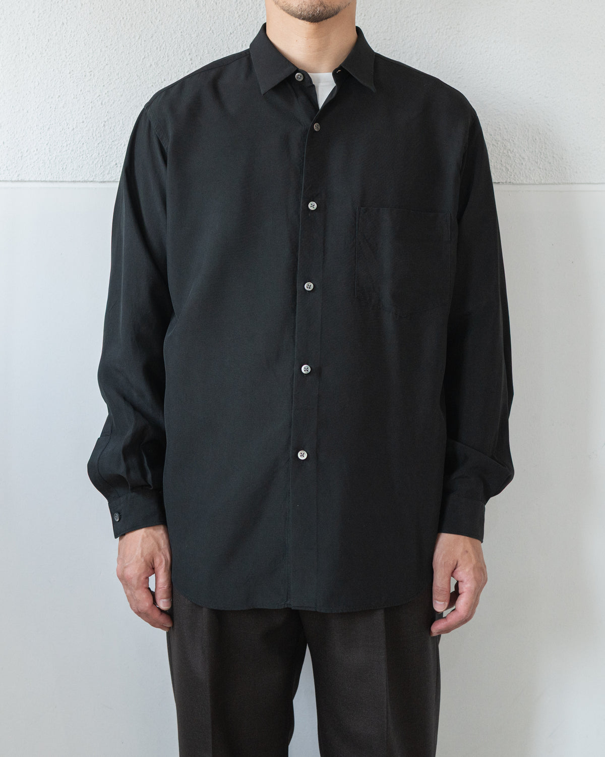 TOUGH SILK POPLIN REGULAR COLLAR SHIRT