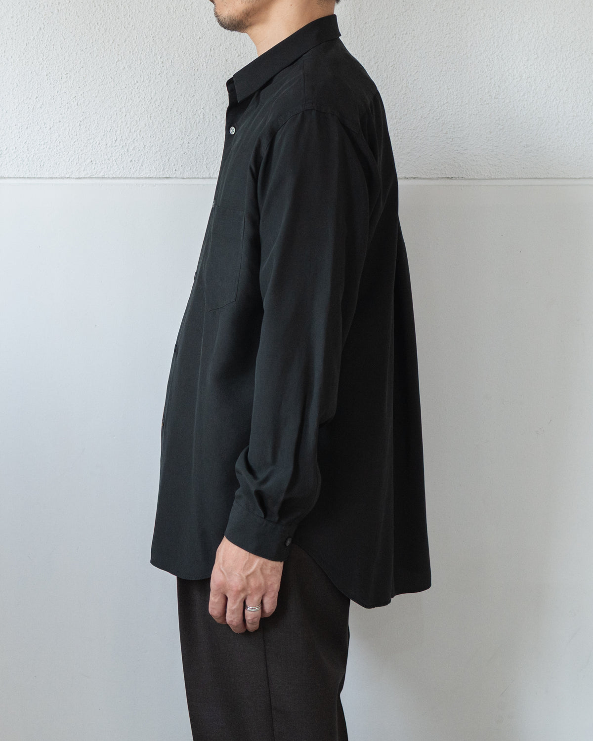 TOUGH SILK POPLIN REGULAR COLLAR SHIRT