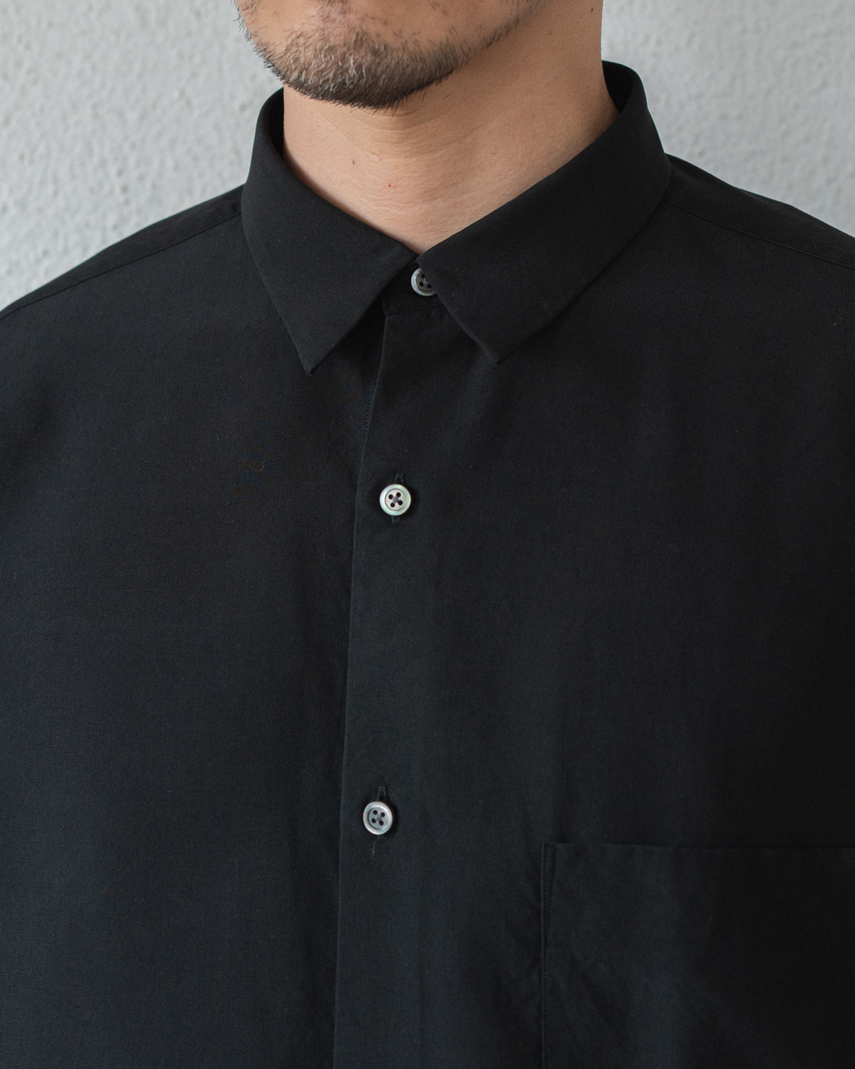 TOUGH SILK POPLIN REGULAR COLLAR SHIRT