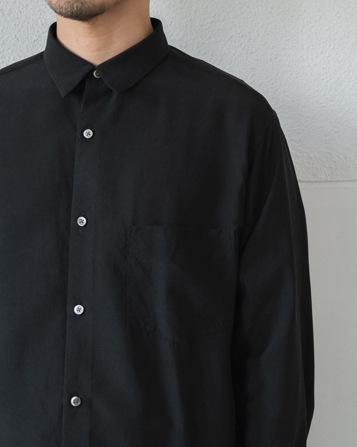 TOUGH SILK POPLIN REGULAR COLLAR SHIRT