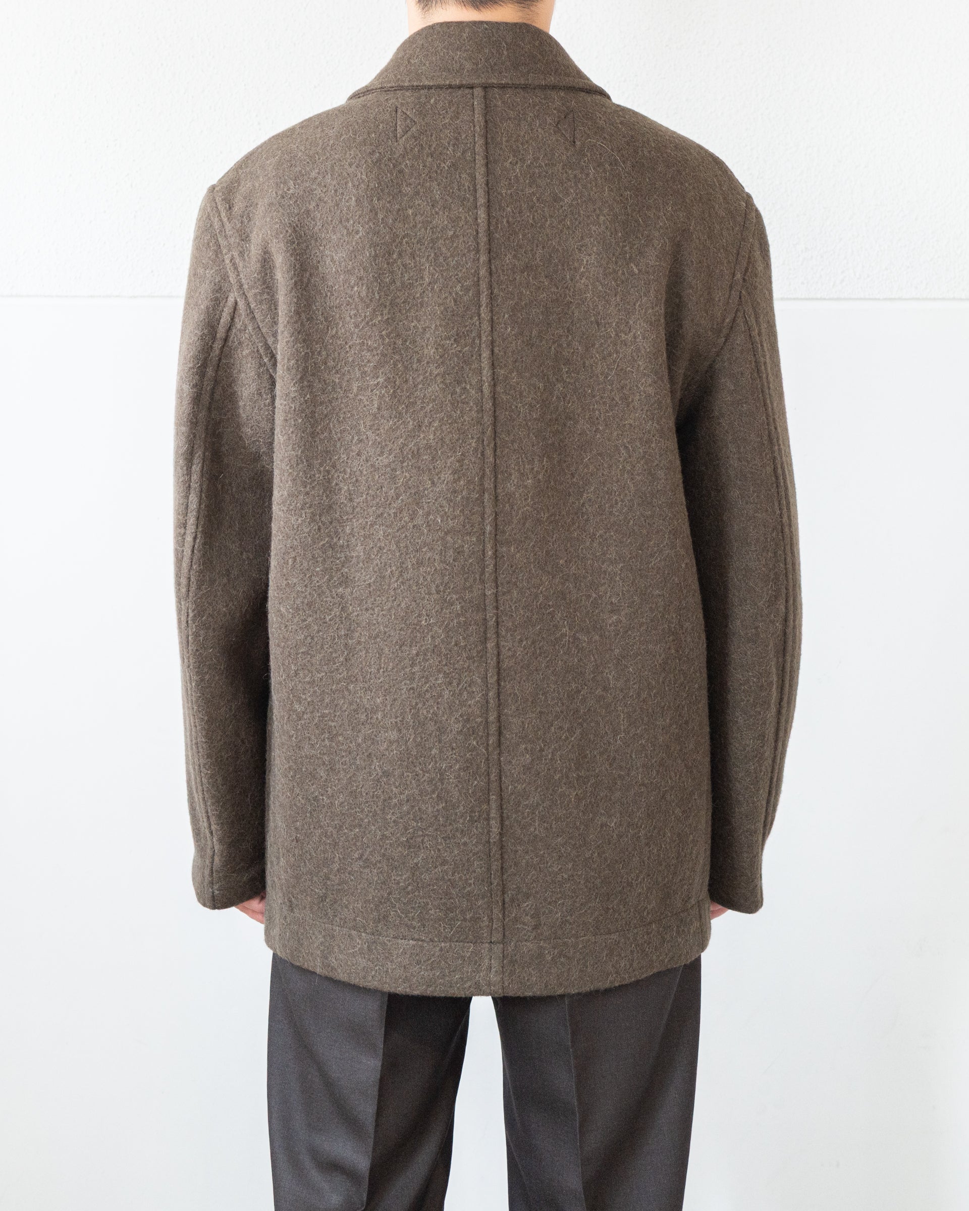 LEMAIRE / ルメール SHORT DB COAT IN FELTED WOOL AND ALPACA BLEND