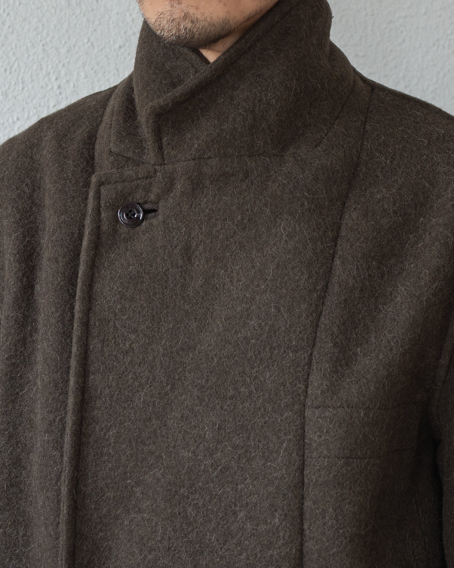 LEMAIRE / ルメール SHORT DB COAT IN FELTED WOOL AND ALPACA BLEND