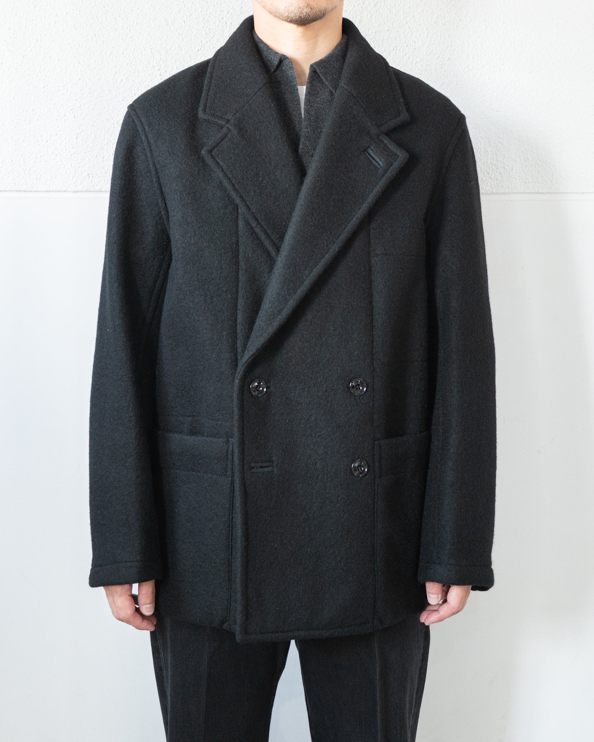 LEMAIRE / ルメール SHORT DB COAT IN FELTED WOOL AND ALPACA BLEND