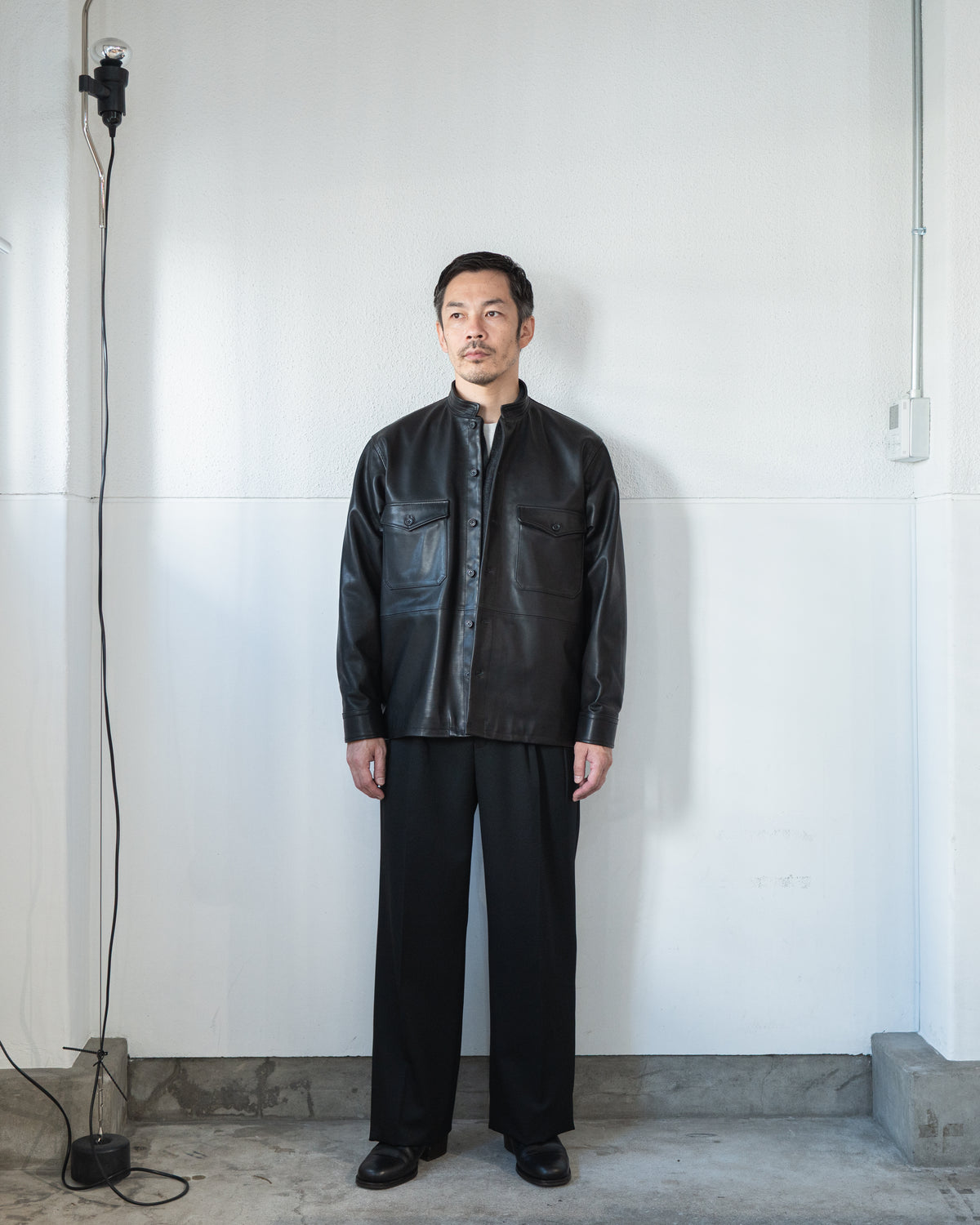 CALF LEATHER SHIRT JACKET