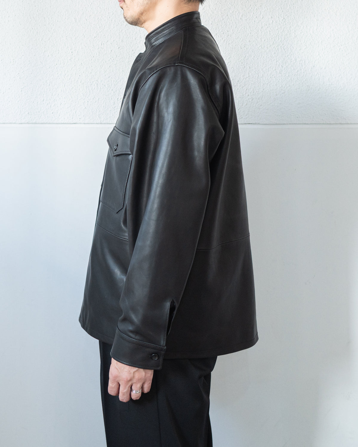 CALF LEATHER SHIRT JACKET