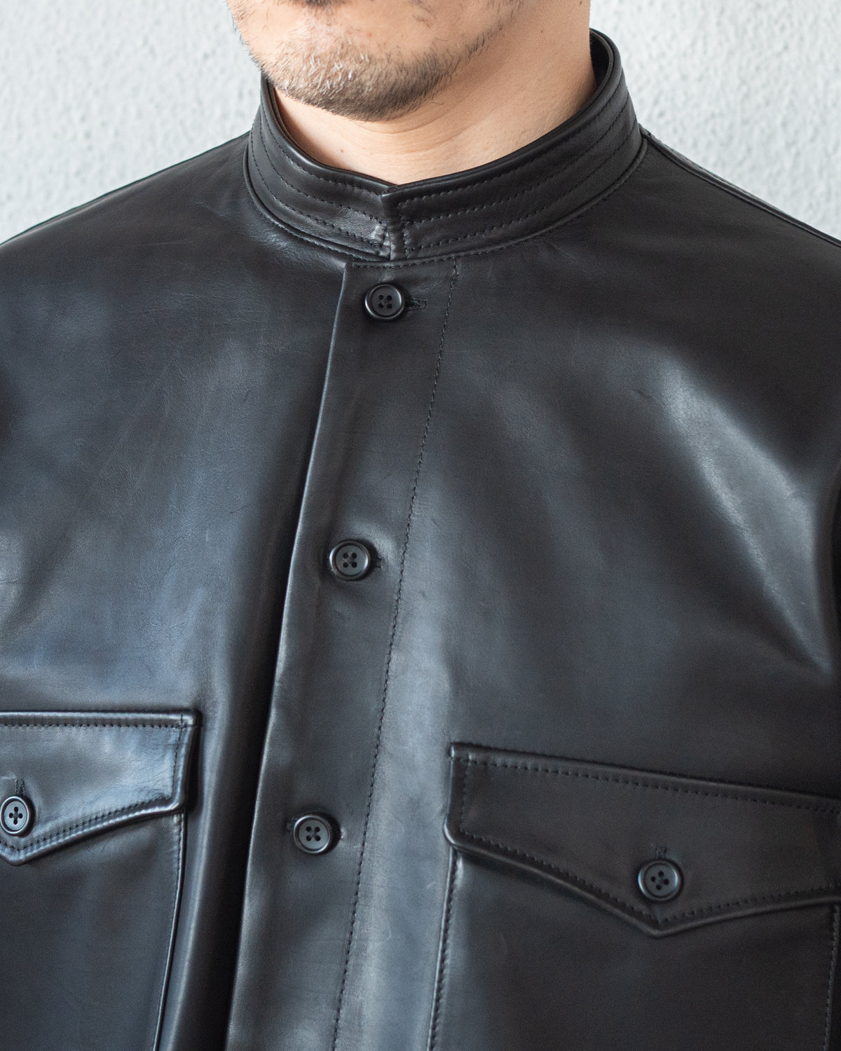 CALF LEATHER SHIRT JACKET