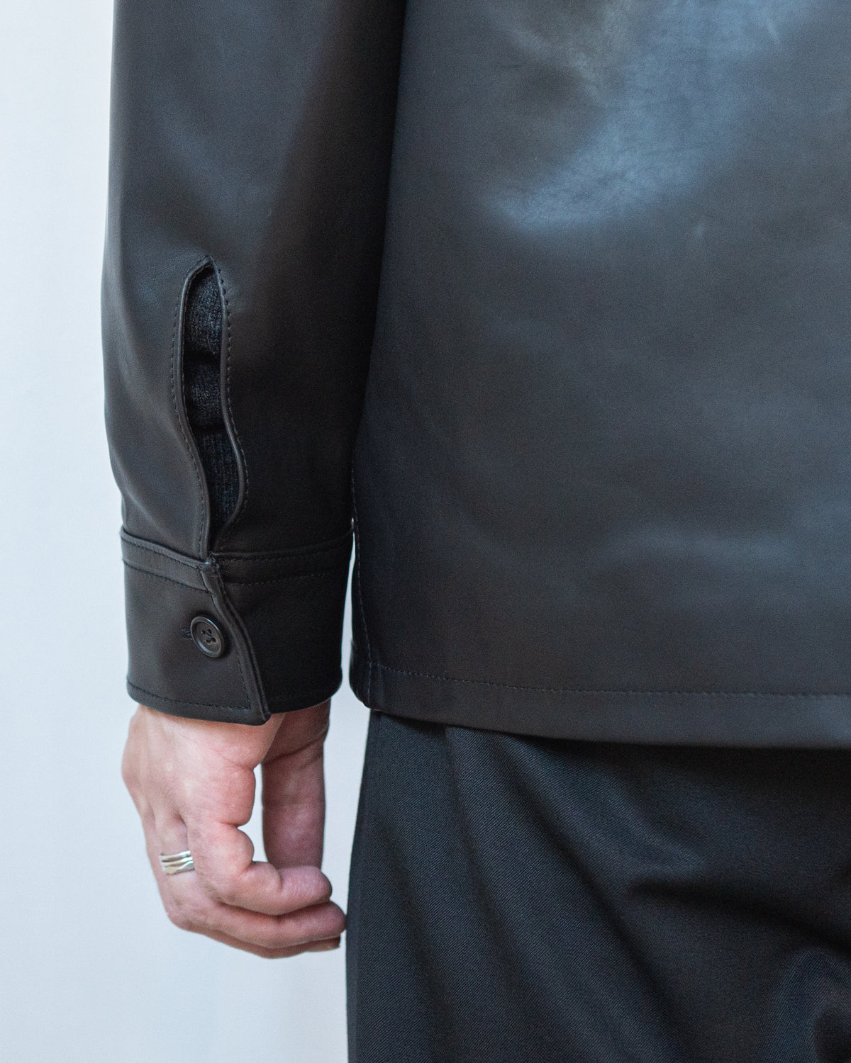 CALF LEATHER SHIRT JACKET