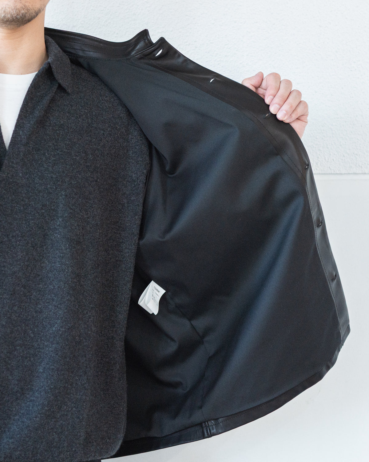 CALF LEATHER SHIRT JACKET