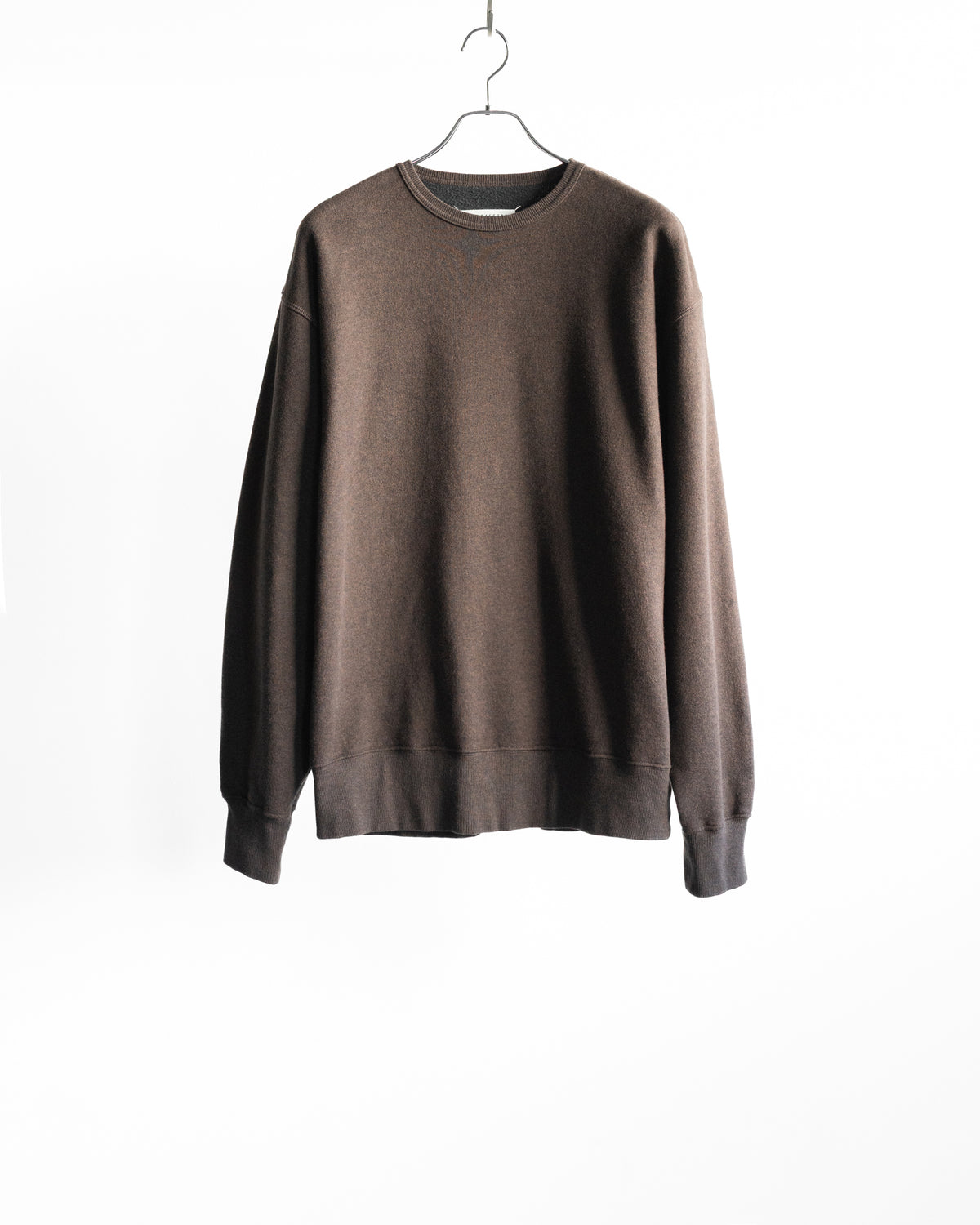 DENIM-BACKED SPLICED COTTON SWEATSHIRT