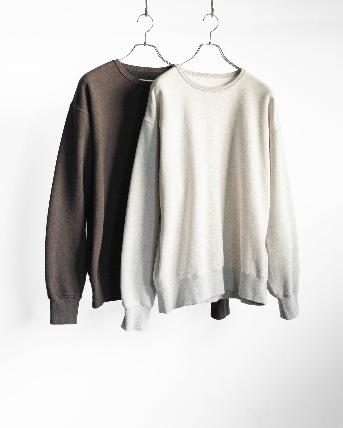 DENIM-BACKED SPLICED COTTON SWEATSHIRT