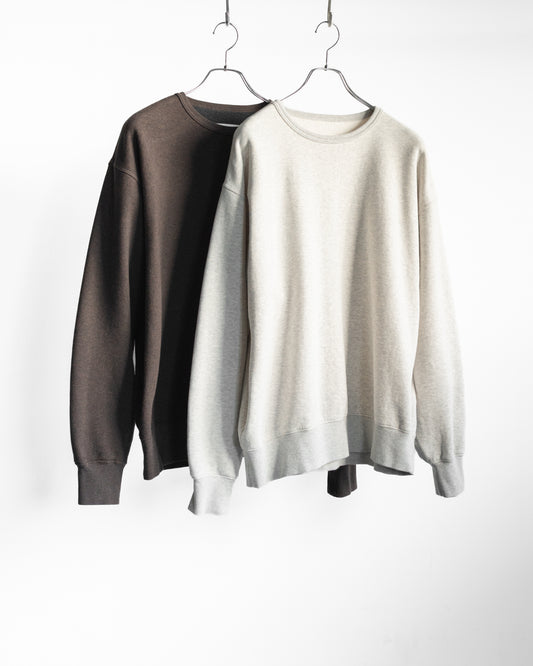 DENIM-BACKED SPLICED COTTON SWEATSHIRT