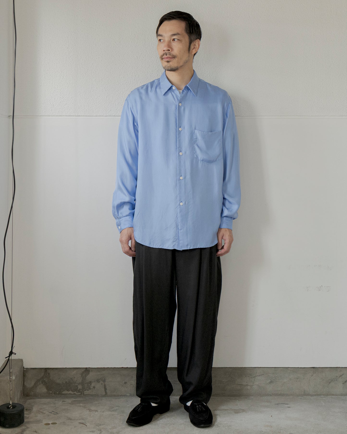 BRUSHED SILK REGULAR COLLAR SHIRT