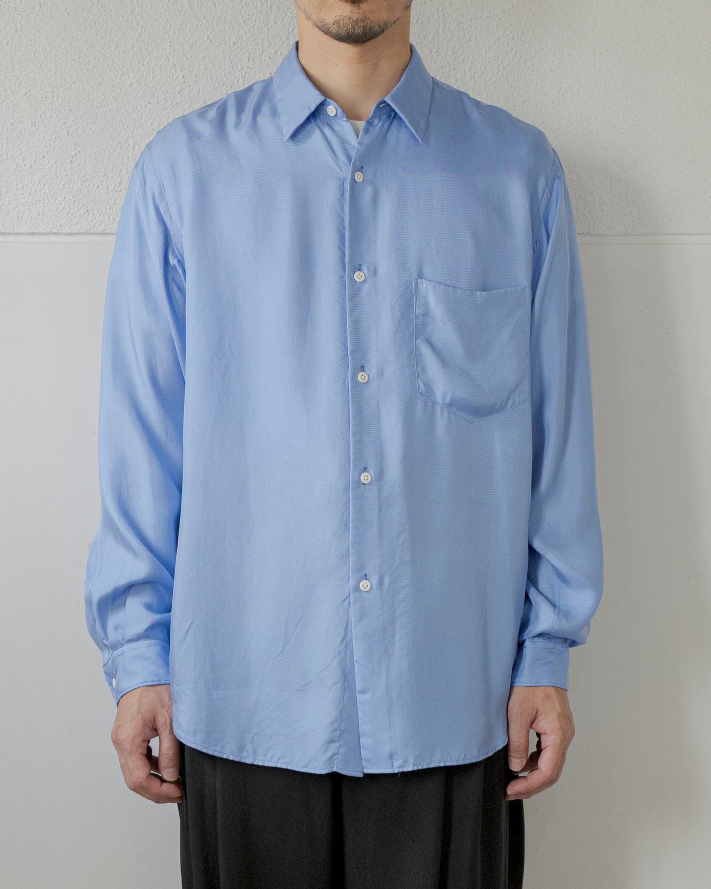 BRUSHED SILK REGULAR COLLAR SHIRT