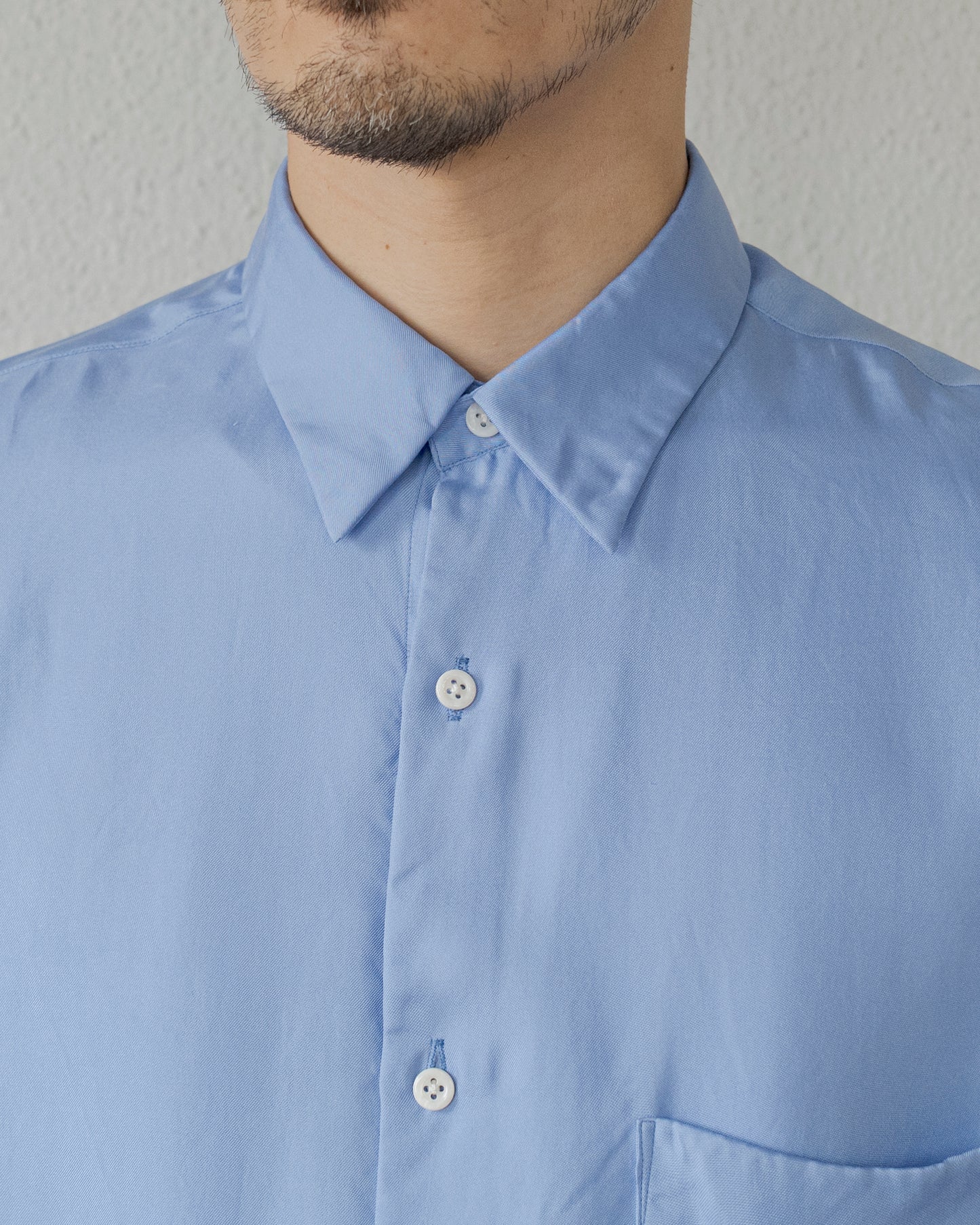 BRUSHED SILK REGULAR COLLAR SHIRT